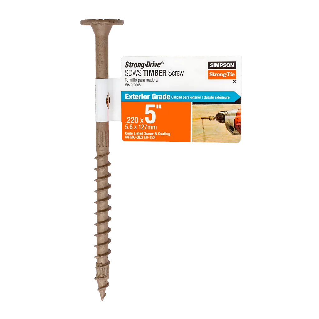 Strong-Drive® Sdws Timber Screw (Exterior Grade) - 0.220 In. X 5 In. T40 (Pack Of 40)-SDWS22500DB-RP1-SP7234-7729