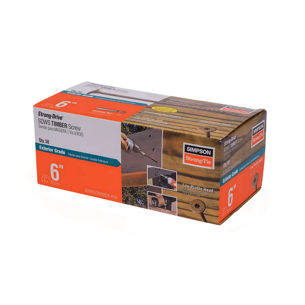 Strong-Drive® Sdws Timber Screw (Exterior Grade) - 0.220 In. X 6 In. T40 (50-Qty) (Pack Of 6)-SDWS22600DB-R50-SP8730-9299
