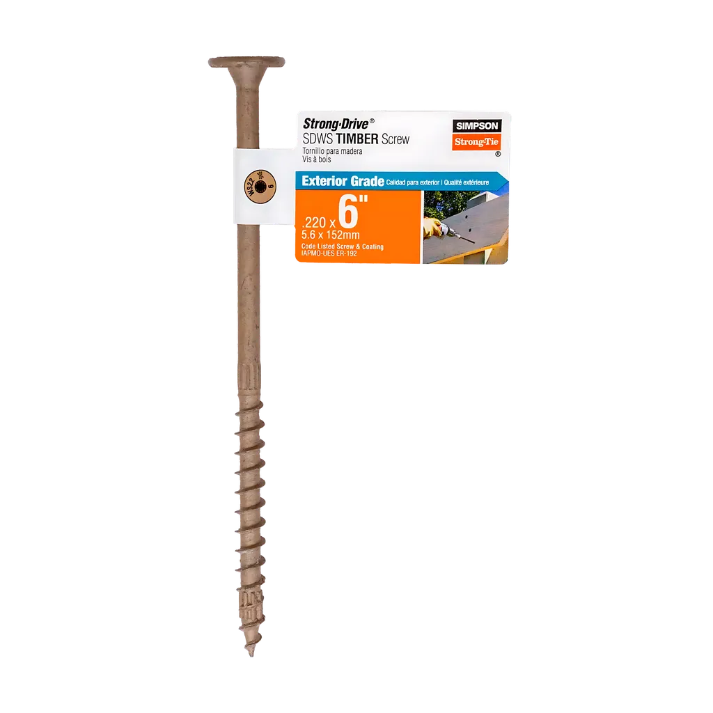Strong-Drive® Sdws Timber Screw (Exterior Grade) - 0.220 In. X 6 In. T40 (Pack Of 40)-SDWS22600DB-RP1-SP2559-2801