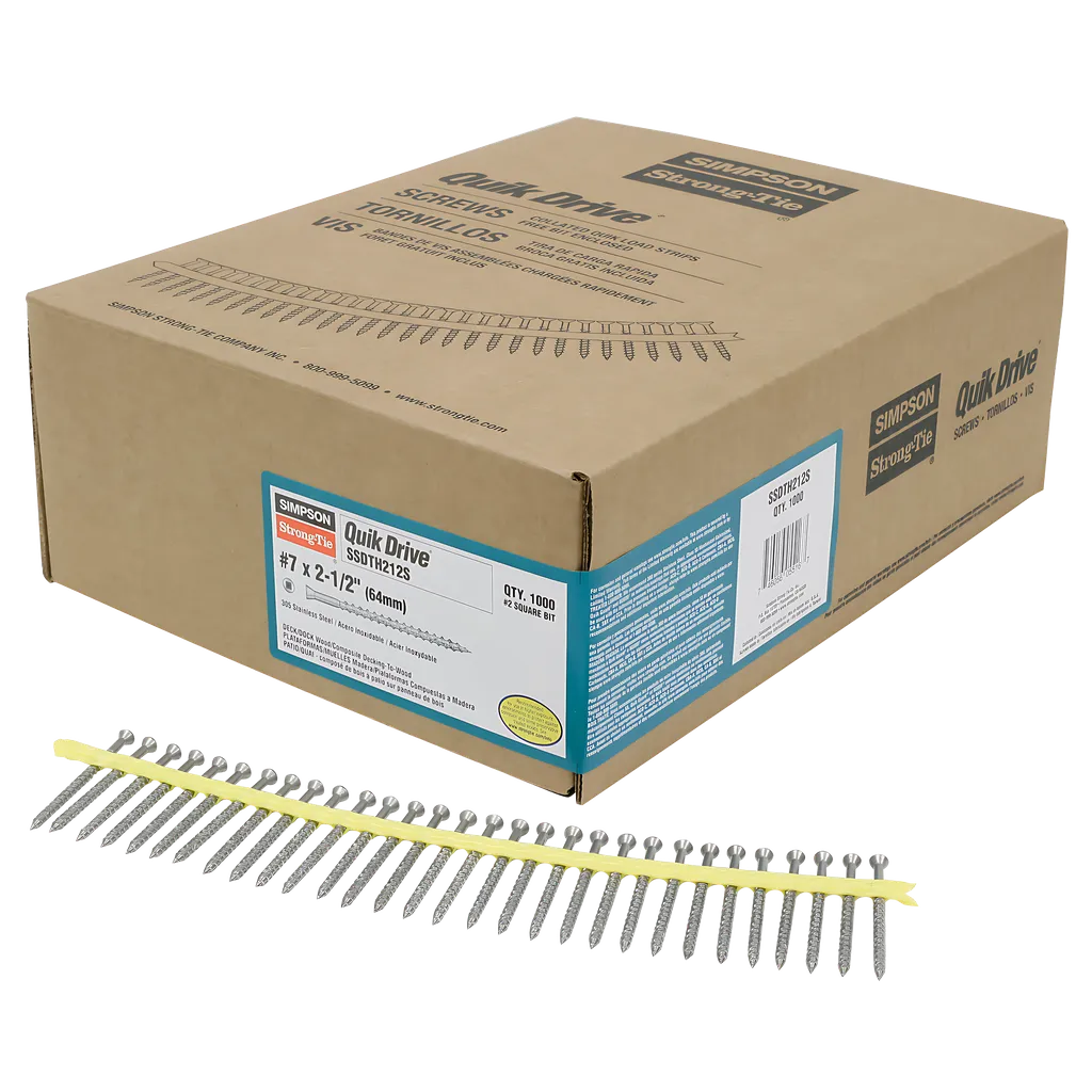 Trim-Head Screw - Sharp Point (Collated) - #7 X 3 In. #2 Sq Type 305 (1000-Qty)-SSDTH212S-SP8659-9223