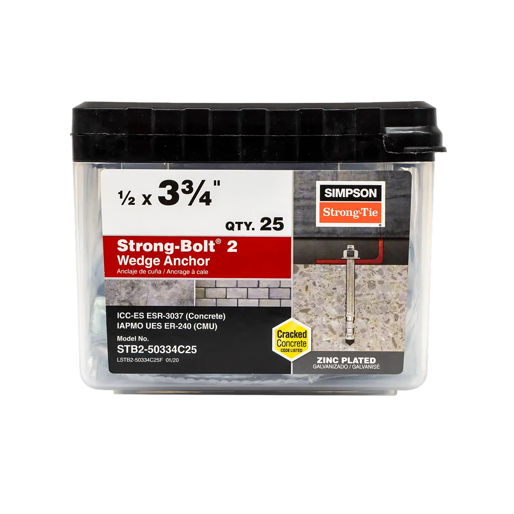 Strong-Bolt® 2 - 1/2 In. X 3-3/4 In. Wedge Anchor (25-Qty) (Pack Of 125)-STB2-50334-SP876-1021