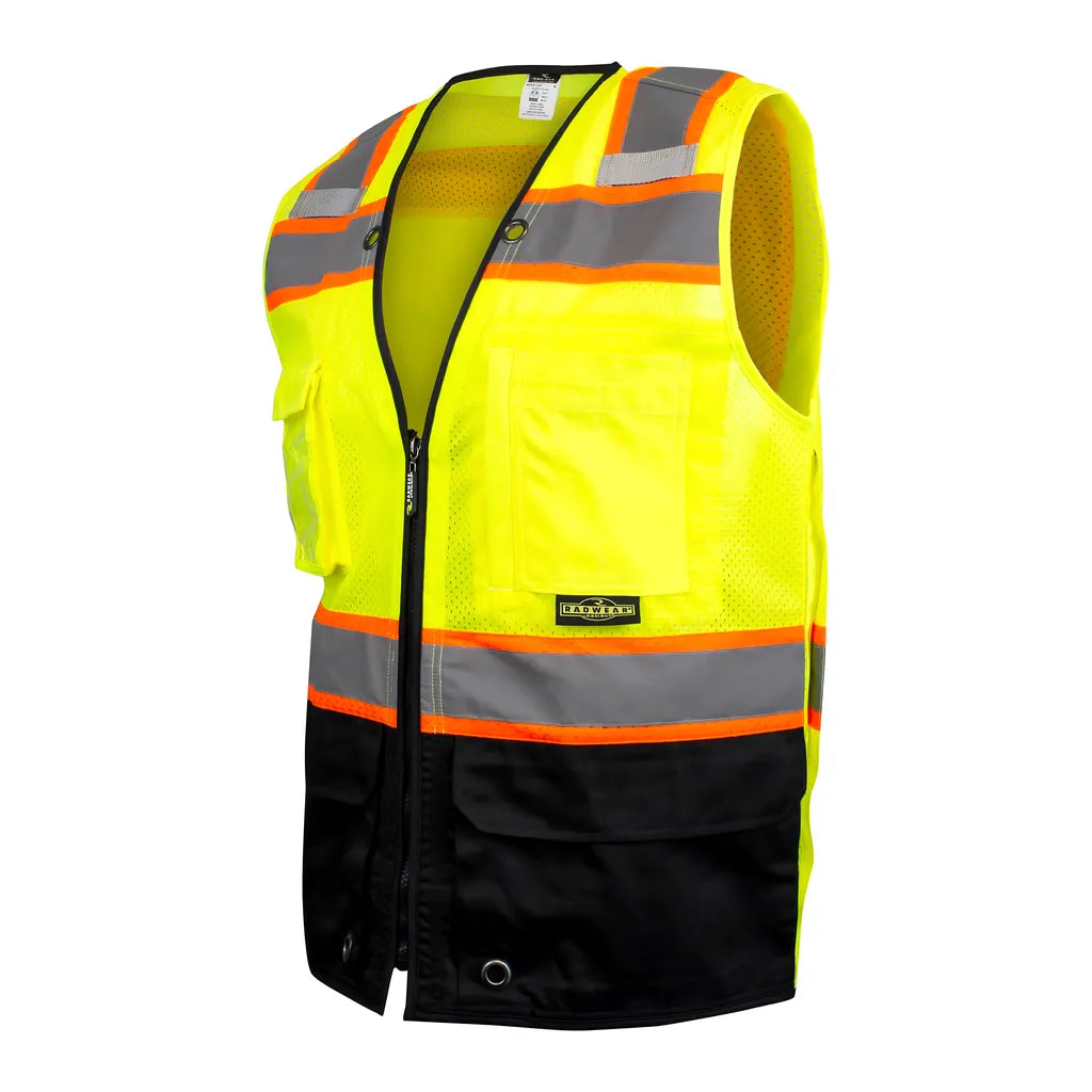 Radians SV51B Two Toned Type R Class 2 Color-Blocked Vest with Zipper