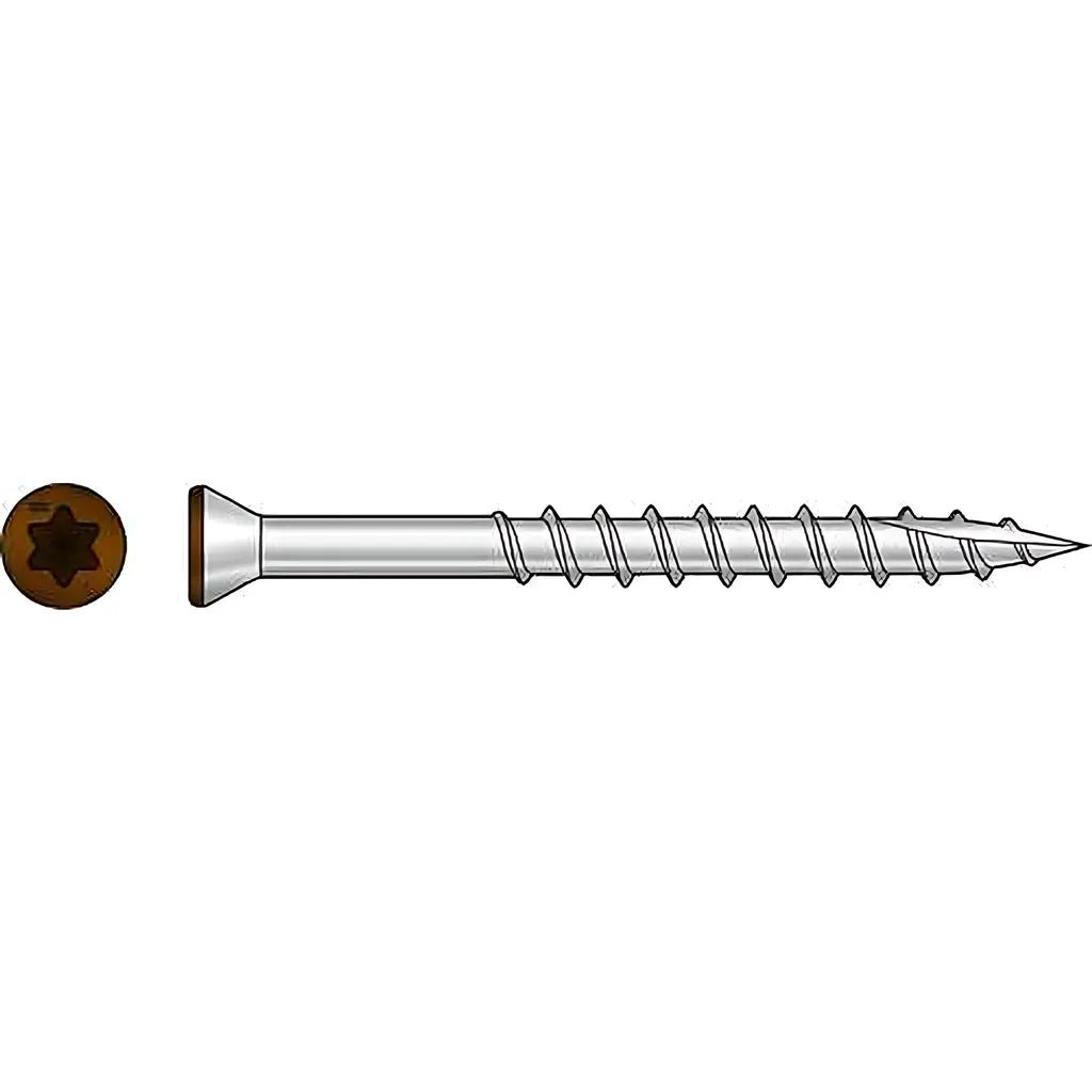 Trim-Head Screw, 6-Lobe Drive - #7 X 2-1/4 In. T-15 Type 316, Tan 01 (70-Qty) (Pack Of 5)-T07225FT70TN01-SP4316-4648