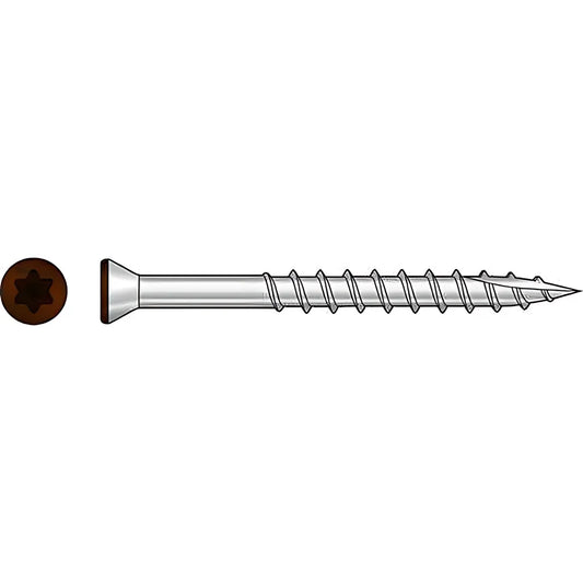 Trim-Head Screw, 6-Lobe Drive - #7 X 2-1/4 In. T-15 Type 316, Red 01 (350-Qty) (Pack Of 6)-T07225FTPRD01-SP75-163