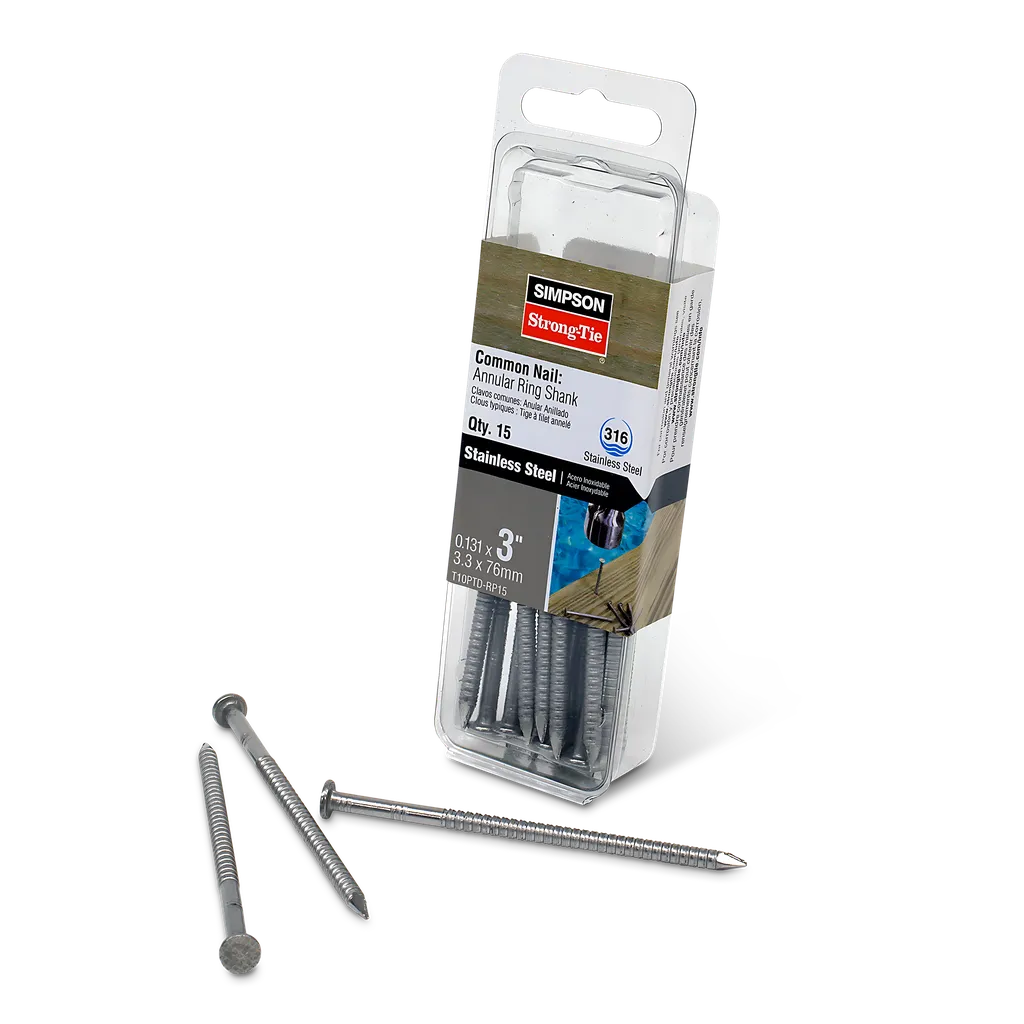 Preservative-Treated Wood Decking Nail, Ring Shank - 3 In. X .131 In. Type 316 (15-Qty.) (Pack Of 5)-T10PTD-RP15-SP8240-8784