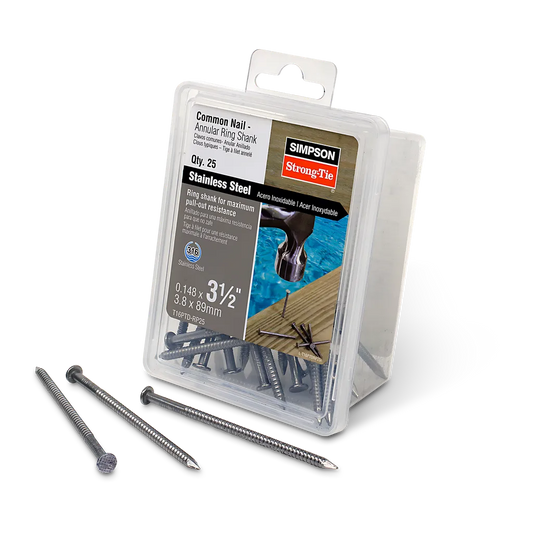 Preservative-Treated Wood Decking Nail, Ring Shank - 3-1/2 In. X .148 In. Type 316 (25-Qty) (Pack Of 4)-T16PTD-RP25-SP24-105