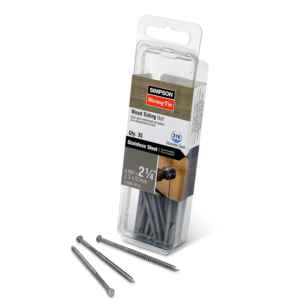 Wood Siding Nail - 2-1/4 In. X .092 In. Type 316 Stainless Steel (35-Qty) (Pack Of 5)-T7SND-RP35-SP1823-2021