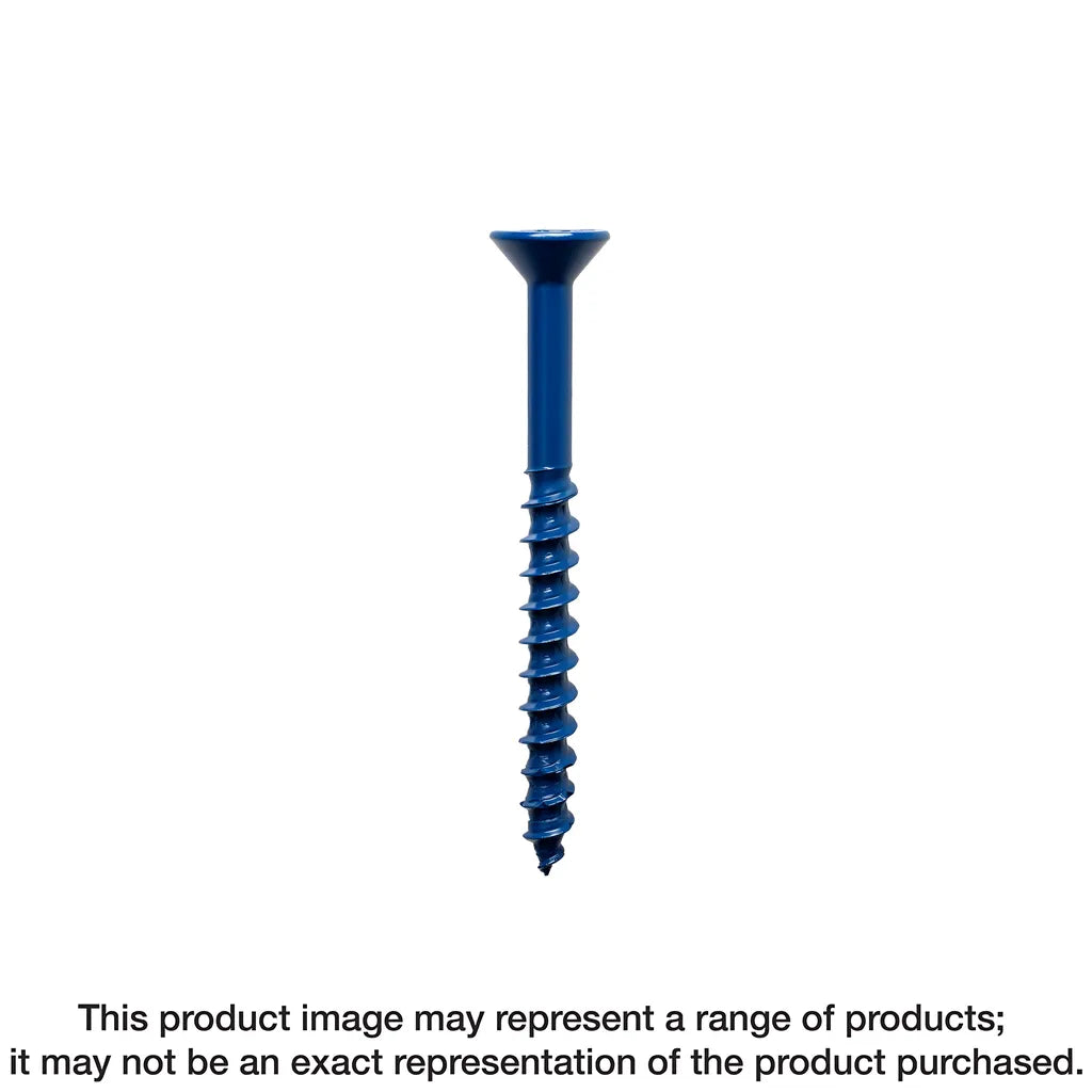Titen Turbo - 1/4 In. X 1-1/4 In. 6-Lobe Flat-Head Concrete And Masonry Screw, Blue (100-Qty)-TNT25114TF-SP7653-8164