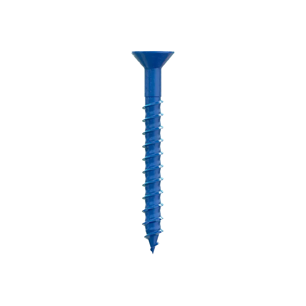 Titen Turbo - 1/4 In. X 2-1/4 In. 6-Lobe Flat-Head Concrete And Masonry Screw, Blue (8-Qty) (Pack Of 5) (Pack Of )-TNT25214TFC8-SP526-651