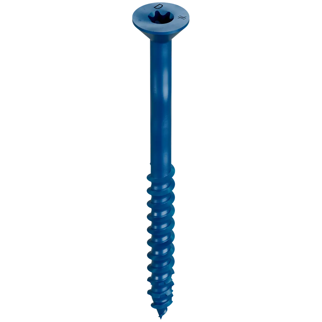 Titen Turbo - 1/4 In. X 3-1/4 In. 6-Lobe Flat-Head Concrete And Masonry Screw, Blue (100-Qty)-TNT25314TF-SP8614-9175