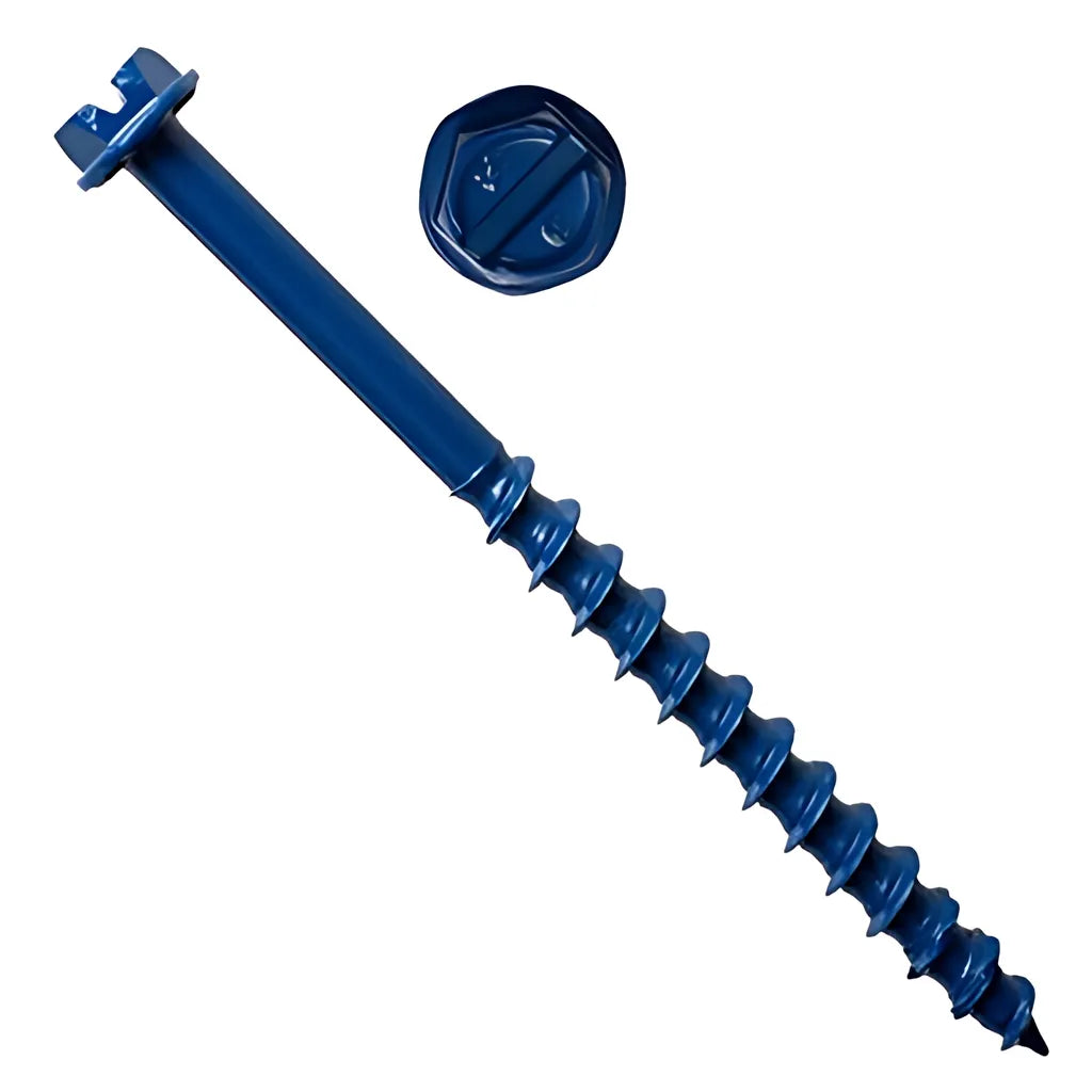 Titen Turbo - 1/4 In. X 4 In. Hex-Head Concrete And Masonry Screw, Blue (100-Qty)-TNT25400H-SP1549-1733