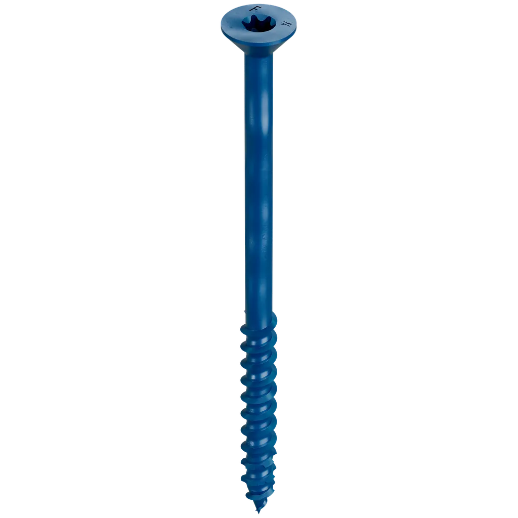 Titen Turbo - 1/4 In. X 4 In. 6-Lobe Flat-Head Concrete And Masonry Screw, Blue (100-Qty) (Pack Of 4)-TNT25400TF-SP3218-3492
