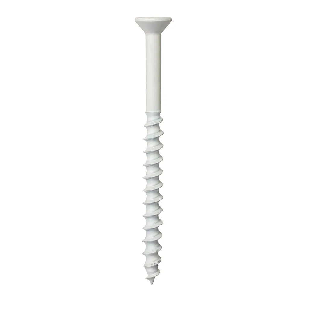 Titen Turbo - 3/16 In. X 3-1/4 In. 6-Lobe Flat-Head Concrete And Masonry Screw, White (100-Qty)-TNTW18314TF-SP9228-9822