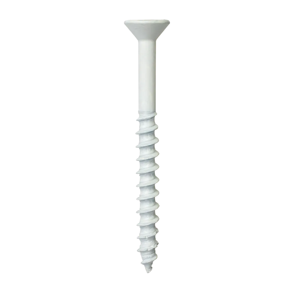 Titen Turbo - 1/4 In. X 2-3/4 In. 6-Lobe Flat-Head Concrete And Masonry Screw, White (25-Qty)-TNTW25234TFC25-SP5452-5848
