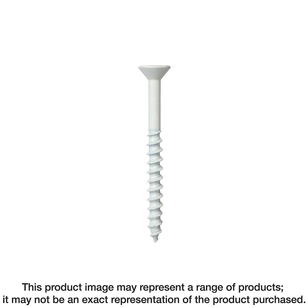 Titen Turbo - 1/4 In. X 3-1/4 In. 6-Lobe Flat-Head Concrete And Masonry Screw, White (75-Qty) (Pack Of 4)-TNTW25314TFC75-SP6772-7245