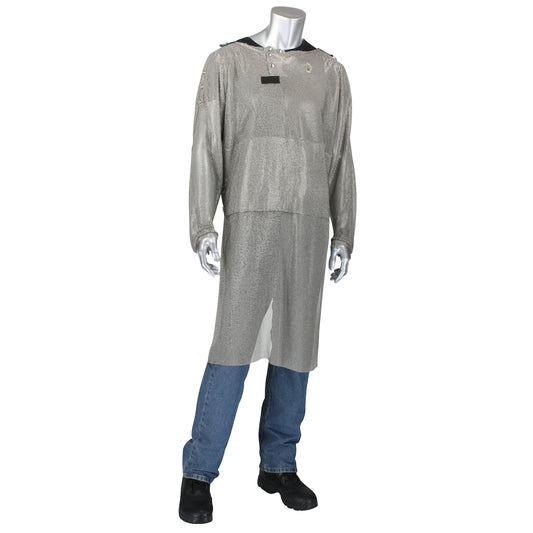 US Mesh USM-4352L-M Stainless Steel Mesh Tunic with Extended Apron Front with Belly Guard