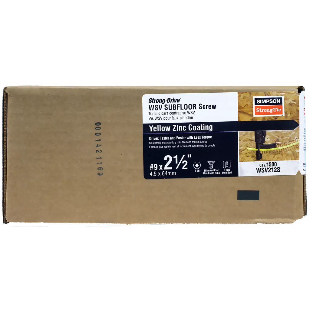 Strong-Drive® Wsv Subfloor Screw (Collated) - #9 X 2-1/2 In. T25, Yellow-Zinc (1500-Qty)-WSV212S-SP6438-6885