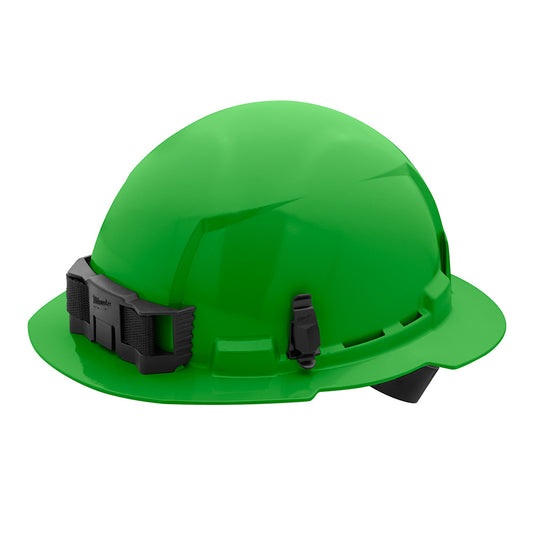 Green Full Brim Hard Hat w/4pt Ratcheting Suspension - Type 1, Class E