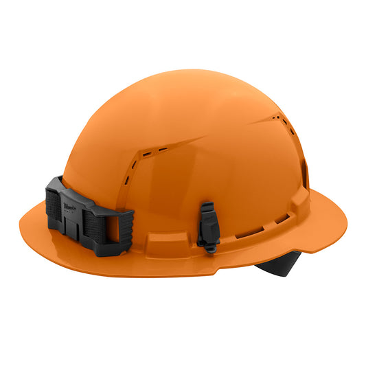 Orange Full Brim Vented Hard Hat w/4pt Ratcheting Suspension - Type 1, Class C