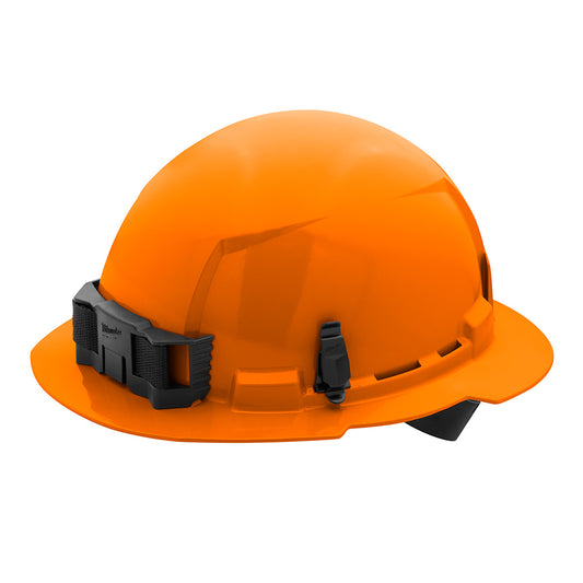 Orange Full Brim Hard Hat w/4pt Ratcheting Suspension - Type 1, Class E