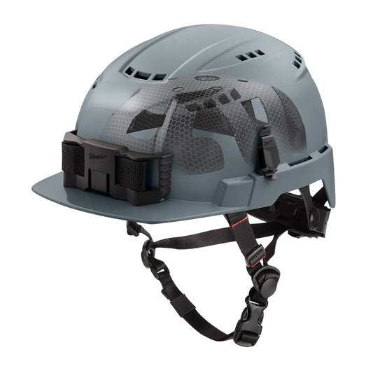 BOLT™ Gray Front Brim Vented Safety Helmet with IMPACT ARMOR™ Liner (USA) - Type 2, Class C