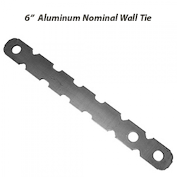 6" NOMINAL WALL TIE - 100 TIES TO A BOX. USE WITH PINS AND WEDGES TO CONNECT THE FORMS.