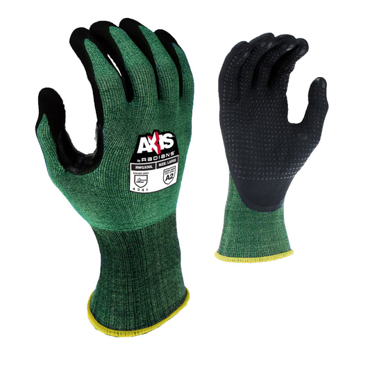 Radians RWG538 AXIS Cut Protection Level A2 Foam Nitrile Coated Glove with Dotted Palm