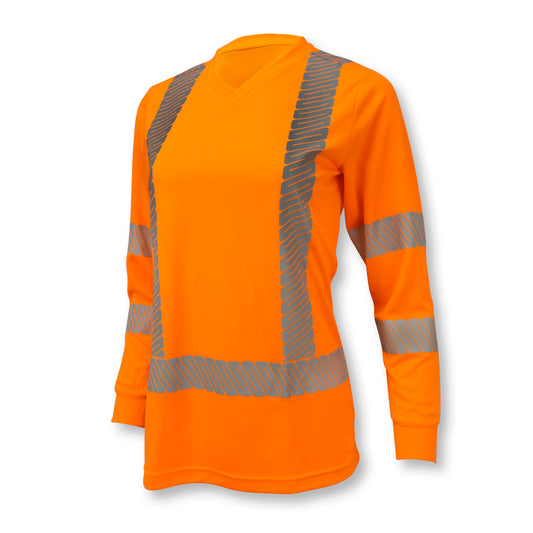 Radians ST21W Class 3 High Visibility Women's Long Sleeve Safety T-Shirt with Max-Dri
