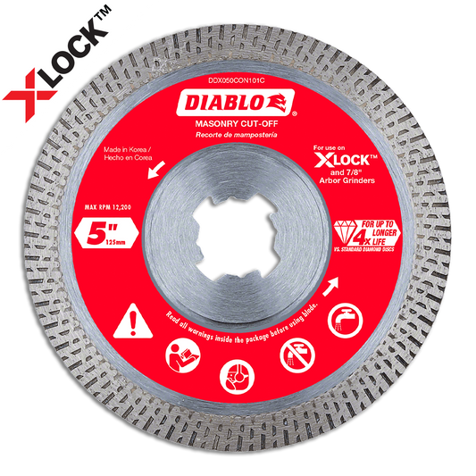 5 in. Diamond Continuous Masonry Cut-Off with X-LOCK arbor