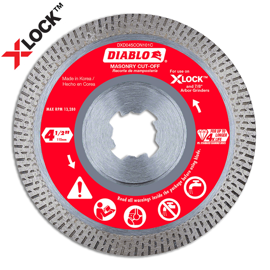 4-1/2 in. Diamond Continuous Masonry Cut-Off with X-LOCK arbor