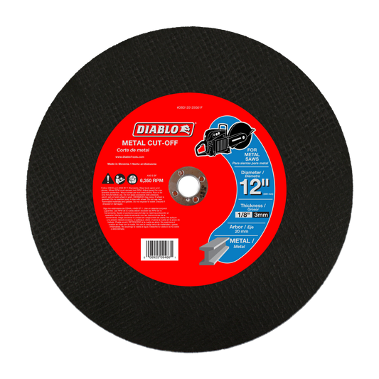 12 in. Metal High Speed Cut Off Disc 20mm