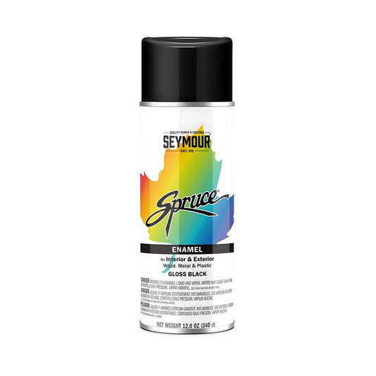 Spruce General Use Enamels Gloss Black 16 Oz Can-0000980003-717