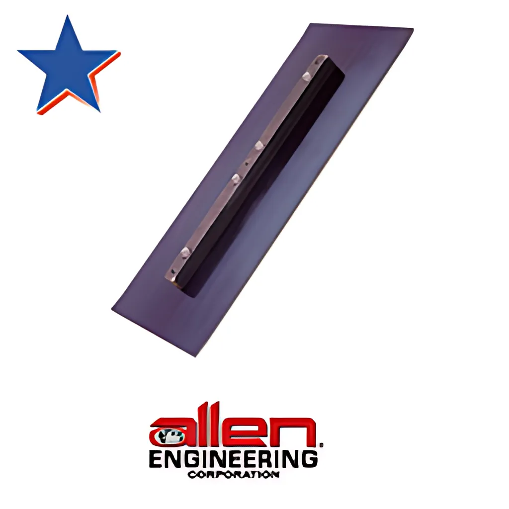 Allen Engineering 6" x 18" Blue Finishing Trowel Blade for Finishing Concrete.