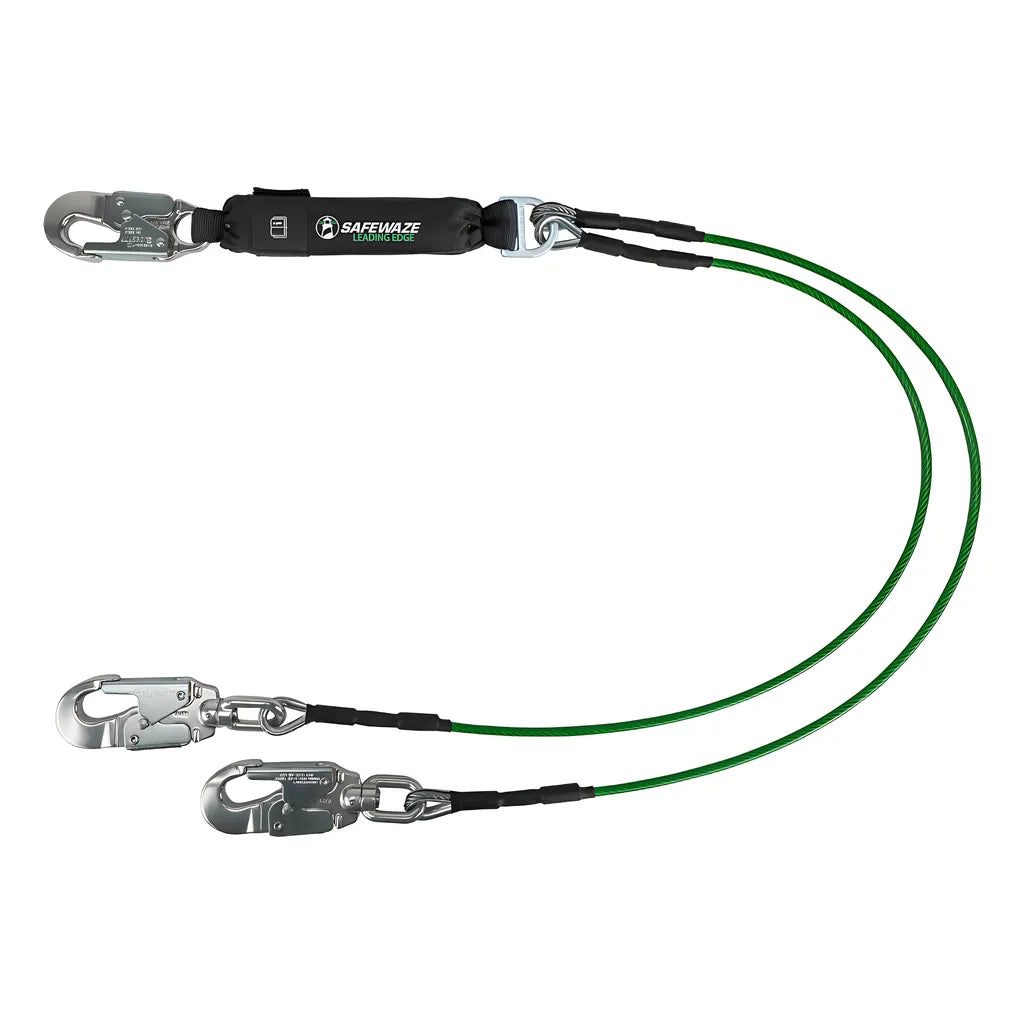 Leading Edge 6' Energy Absorbing Lanyard: Dual Leg, Alu Swivel Snap Hooks 019-2015-6739