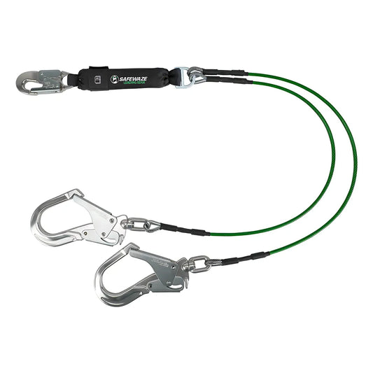 Leading Edge 6' Energy Absorbing Lanyard: Dual Leg, Alu Swivel Rebar Hooks 019-2016-6738