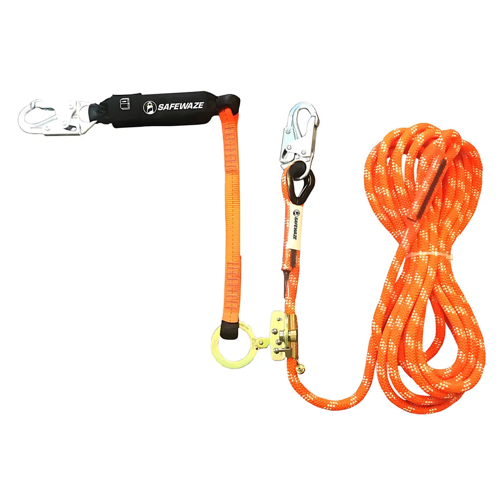 V-Line 30' Kernmantle Vertical Lifeline Assembly: Snap Hook, Rope Grab, Ea Lanyard 019-7007-7290