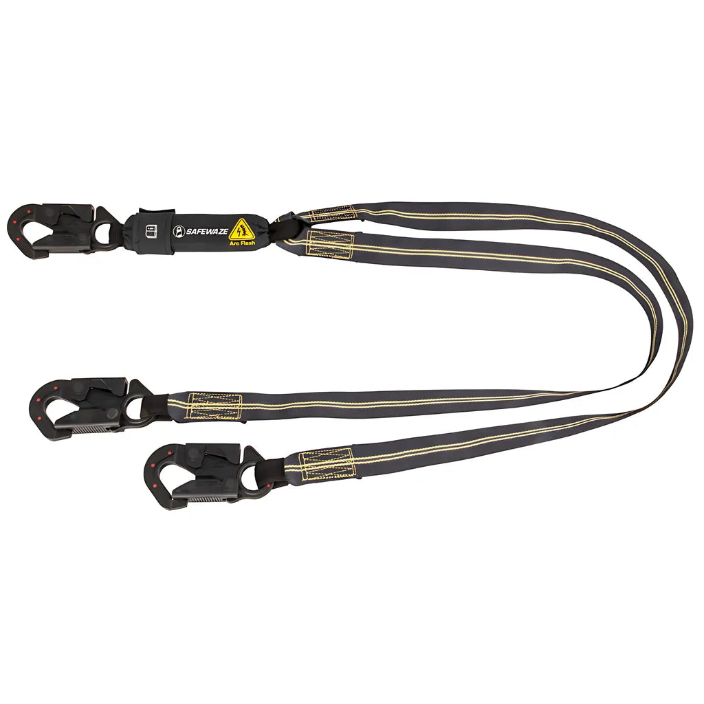 Arc Flash 6' Energy Absorbing Lanyard: Aramid, Dual Leg, Dielectric Snap Hooks 020-2040-6745