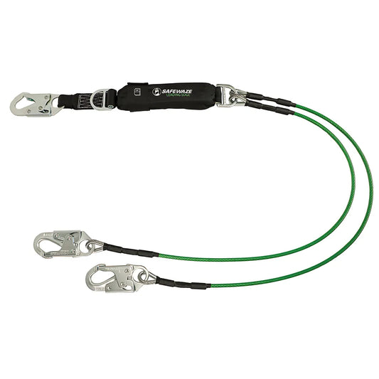 Leading Edge 6' Energy Absorbing Lanyard: Dual Leg, D-Ring, Snap Hooks 021-2062-6744