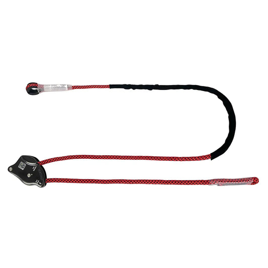 6.5' Rope Positioning Lanyard: Rope Adjuster, No Connectors (B&W) 021-2066-6855