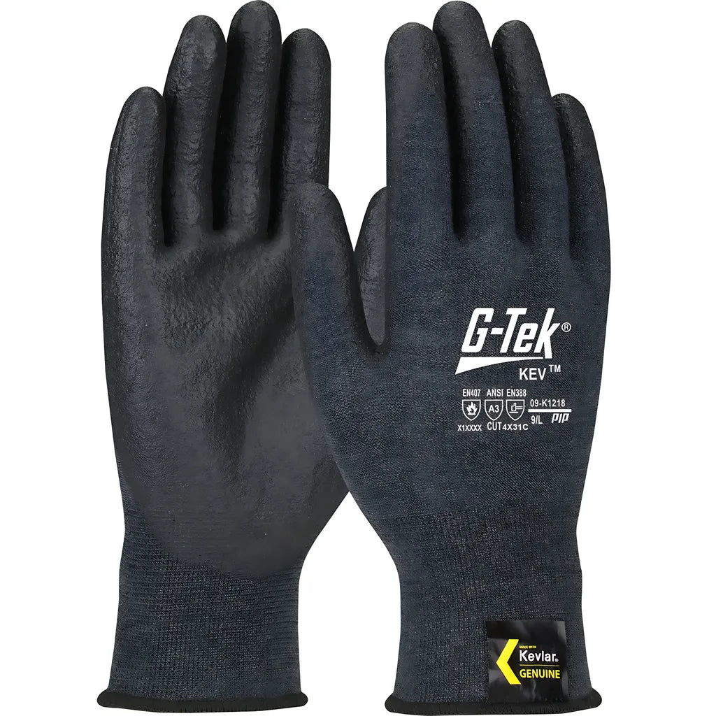 G-Tek 09-K1218/L Seamless Knit Dupont Kevlar Blended Glove With Neofoam Coated Palm & Fingers - Touchscreen Compatible 09-K1218L-7844