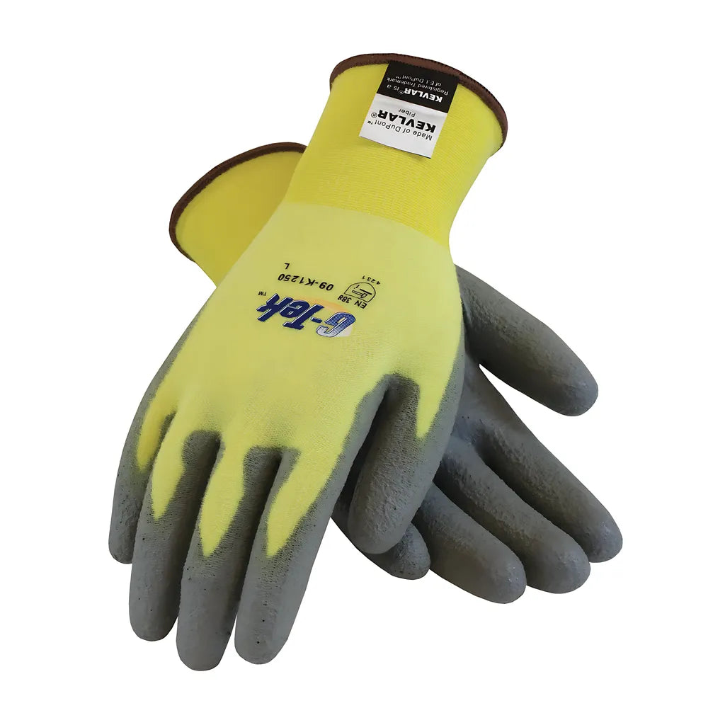 G-Tek 09-K1250/Xs Seamless Knit Dupont Kevlar / Elastane Glove With Polyurethane Coated Flat Grip On Palm & Fingers 09-K1250XS-7856