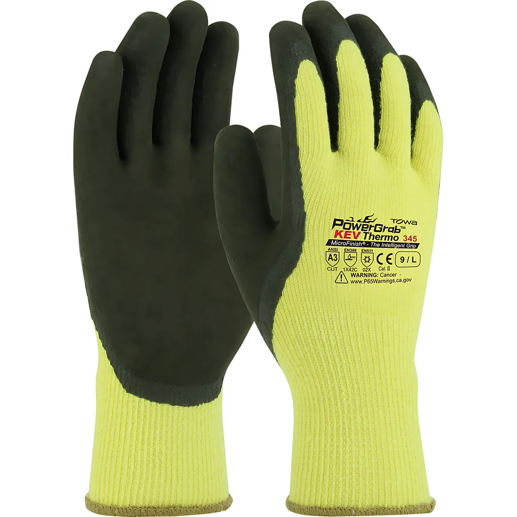 Towa 09-K1350/L Seamless Knit Dupont Kevlar / Acrylic Glove With Latex Coated Microfinish Grip On Palm & Fingers 09-K1350L-7894