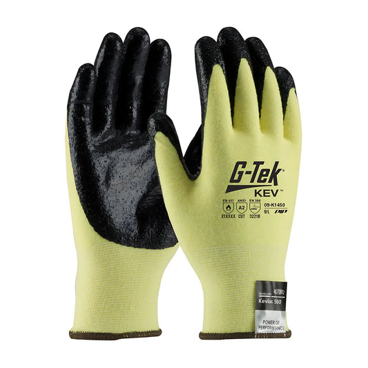 G-Tek 09-K1450/Xl Seamless Knit Dupont Kevlar / Elastane Glove With Nitrile Coated Smooth Grip On Palm & Fingertips - Medium Weight 09-K1450XL-7911