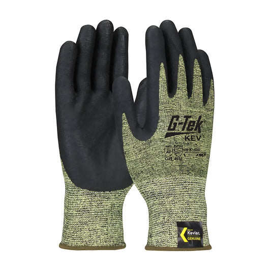 G-Tek 09-K1600/L Seamless Knit Dupont Kevlar Blended Glove With Nitrile Coated Foam Grip On Palm & Fingers 09-K1600L-7929