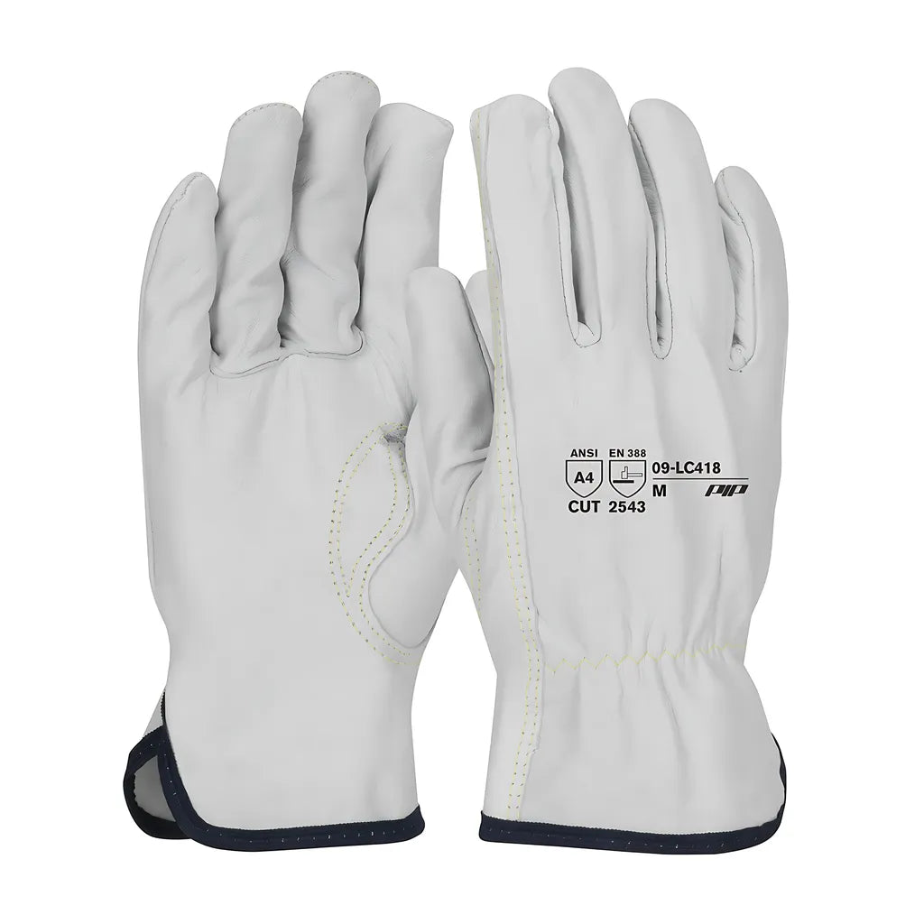 Pip 09-Lc418/L Premium Grade Top Grain Goatskin Leather Drivers Glove With Aramid Blended Lining - Keystone Thumb 09-LC418L-7980