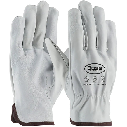 Pip 09-Lc533Ar/L Ar Rated Top Grain Goatskin Leather Drivers Glove With Para-Aramid Lining - Keystone Thumb 09-LC533ARL-7984