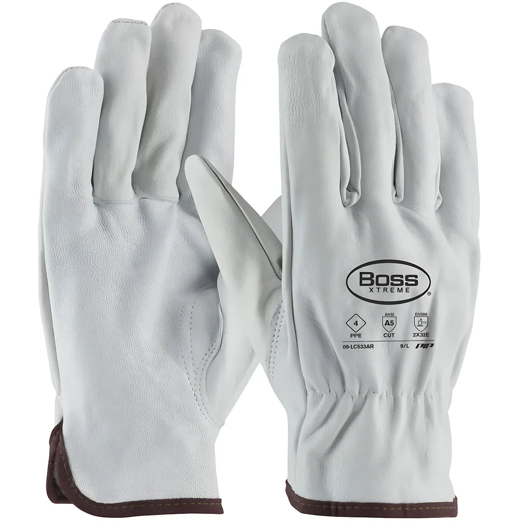 Pip 09-Lc533Ar/Xxl Ar Rated Top Grain Goatskin Leather Drivers Glove With Para-Aramid Lining - Keystone Thumb 09-LC533ARXXL-7986