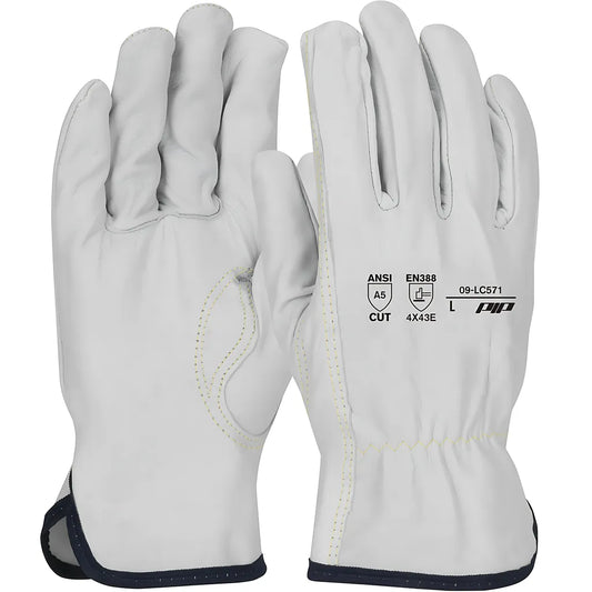 Pip 09-Lc571/Xl Economy Top Grain Goatskin Leather Drivers Glove With Hppe Blend Lining - Keystone Thumb 09-LC571XL-7990