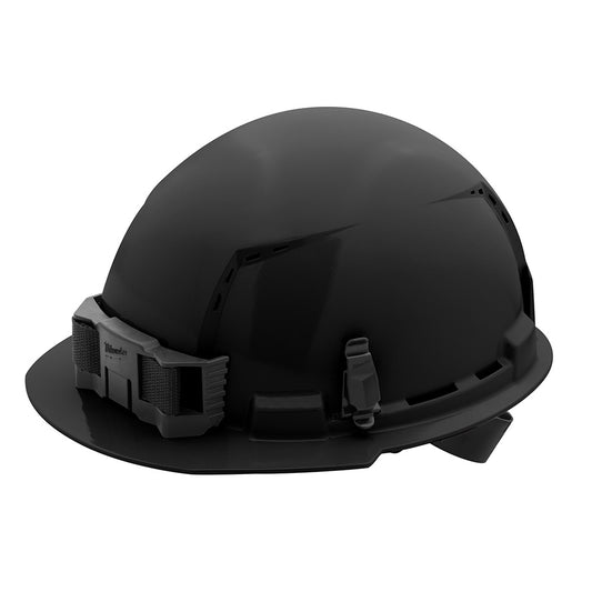 Black Front Brim Vented Hard Hat w/4pt Ratcheting Suspension - Type 1, Class C