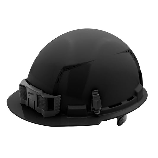 Black Front Brim Vented Hard Hat w/6pt Ratcheting Suspension - Type 1, Class C